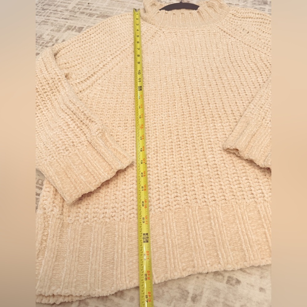 Bella Dahl Cream Chenille Chunky Mock Neck Sweater- Size M - Picture 13 of 14